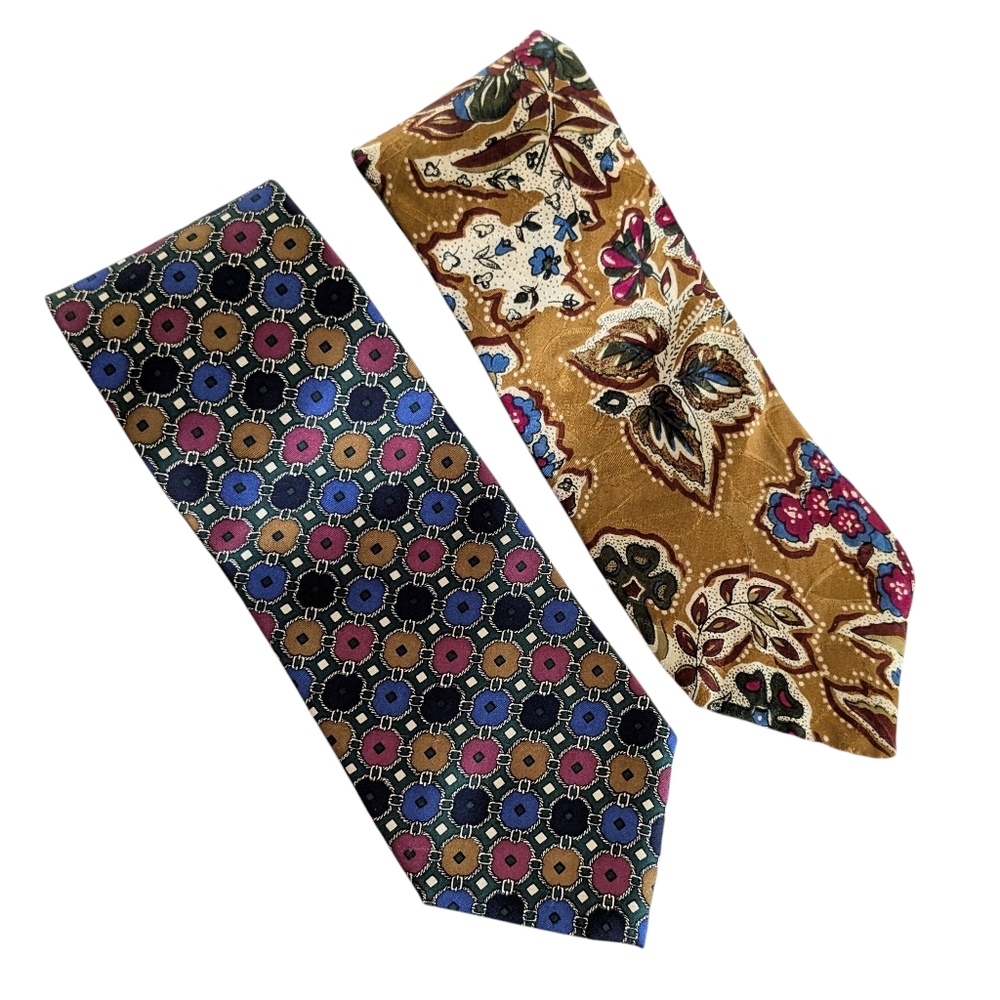Set Of 2 Christian Dior Silk Ties